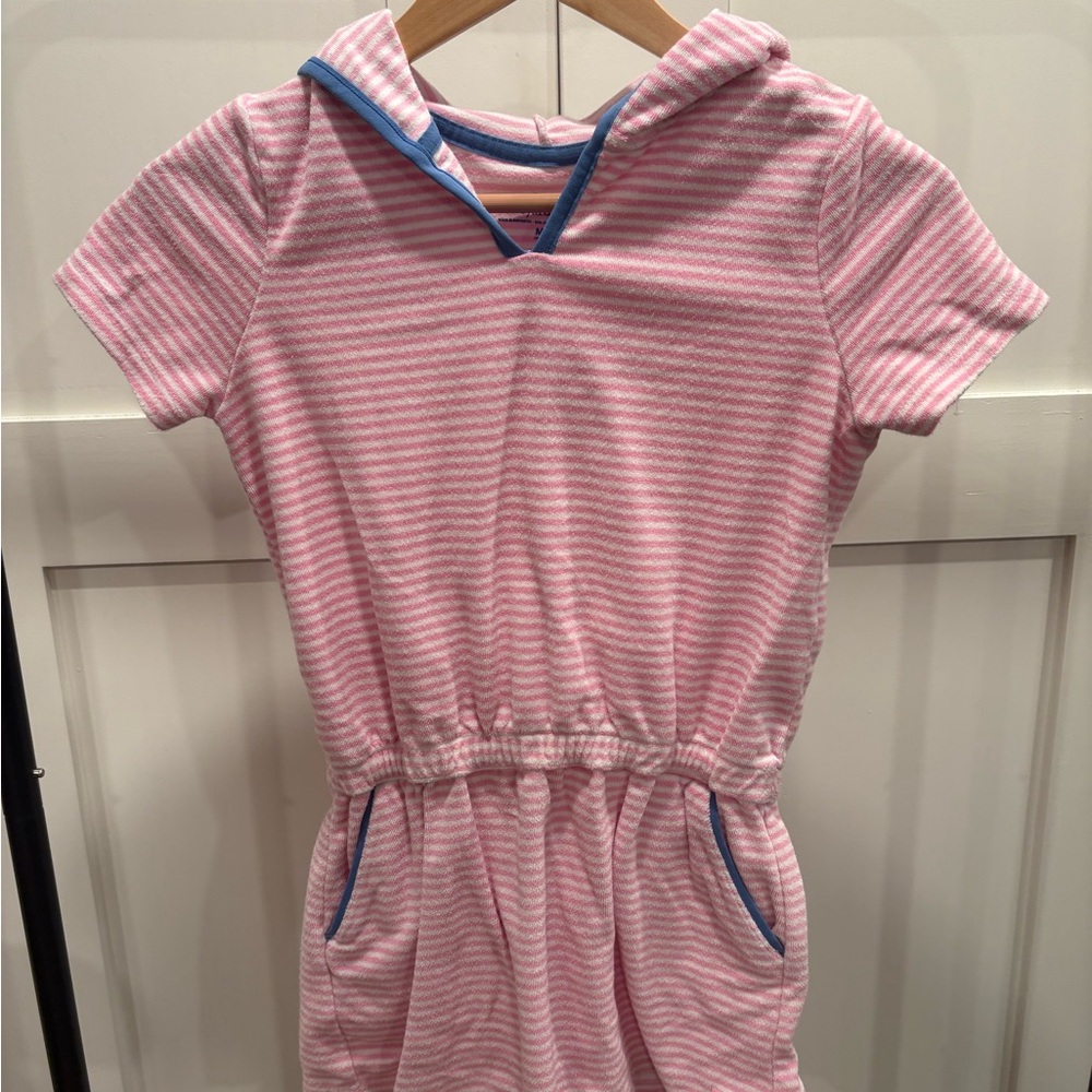 Vineyard Vines Pink and White Striped Terrycloth Beach Cover-Up